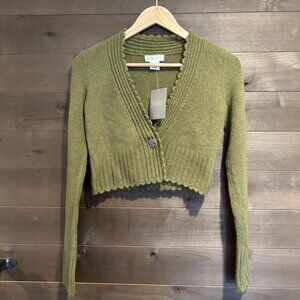 SLEEPING ON SNOW Anthropologie Crop Button Cardigan Jacket Top ~ NWT!